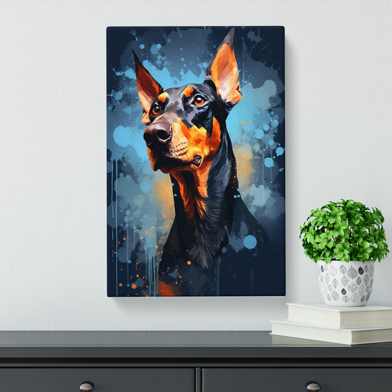 Doberman Digital No.2 - Print on Canvas, 76cm H x 50cm W x 3cm D