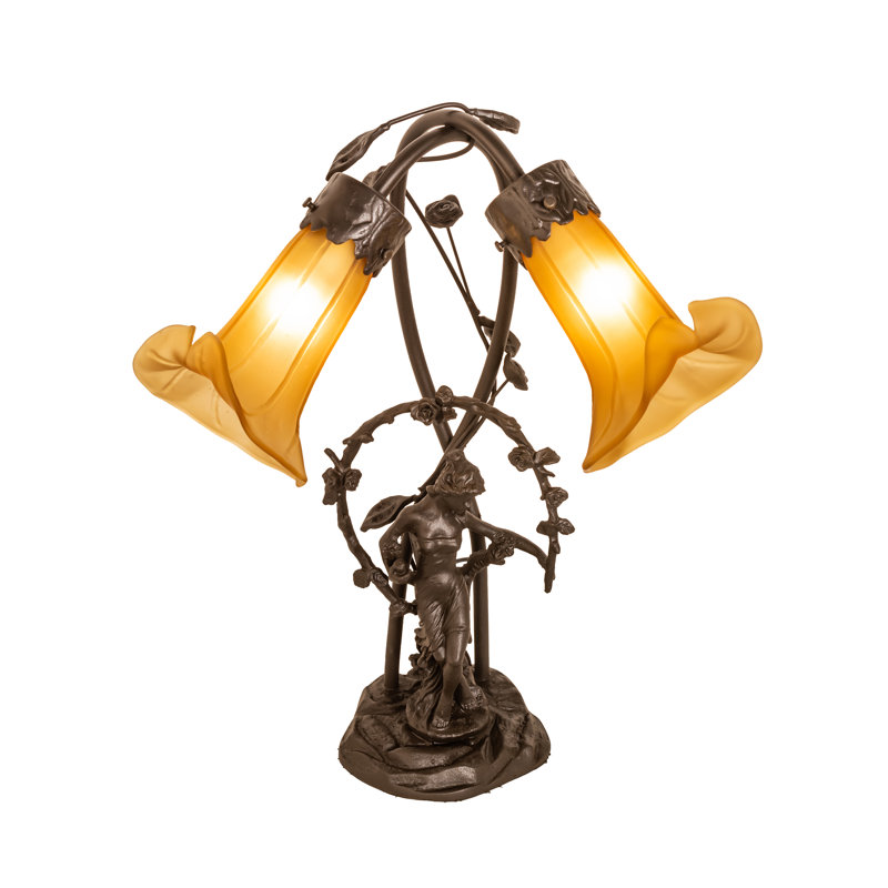 Amber Pond Lily Table Lamp