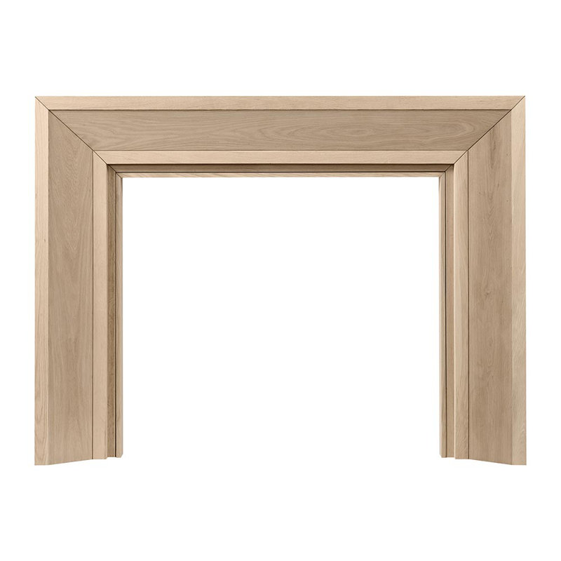 Modern Ember Everly Wood Fireplace Mantel Surround Overall Dimensions 80" x 54"- Interior Opening 56" x 42", Unfinished, 80"