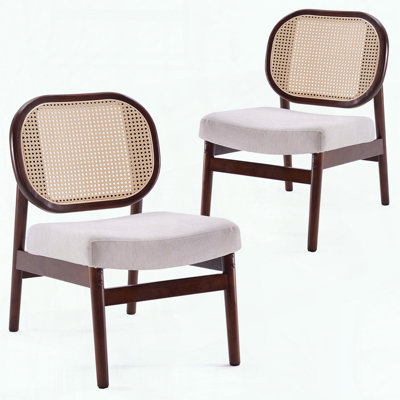 Rattan Accent Chair, Solid Wood Frame  Ergonomic Design