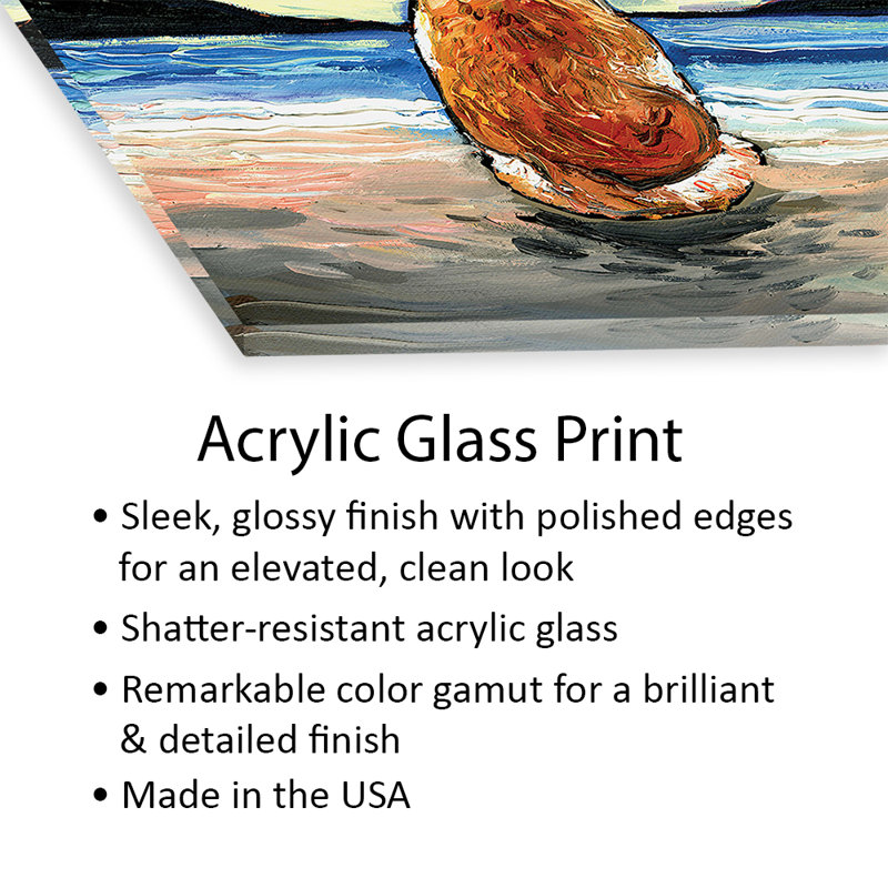 Beach Days - Tabby orange et blanc sur plastique / acrylique par Aja Treves, peinture