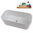 59" Streamline Soaking Matte White Stone Resin Freestanding Tub And Tray With Internal Drain In Polished Chrome