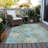Machine Washable Indoor/Outdoor Cinead ACN1708 Teal Rug-104740187