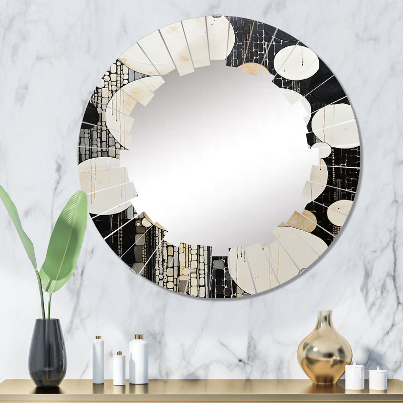 Reg - Miroir mural rond moderne, 32 po x 32 po