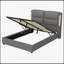 Grand lit plateforme tapissier hydraulique avec rangement relevable, lumières DEL à capteur et aucun sommier nécessaire-205409858