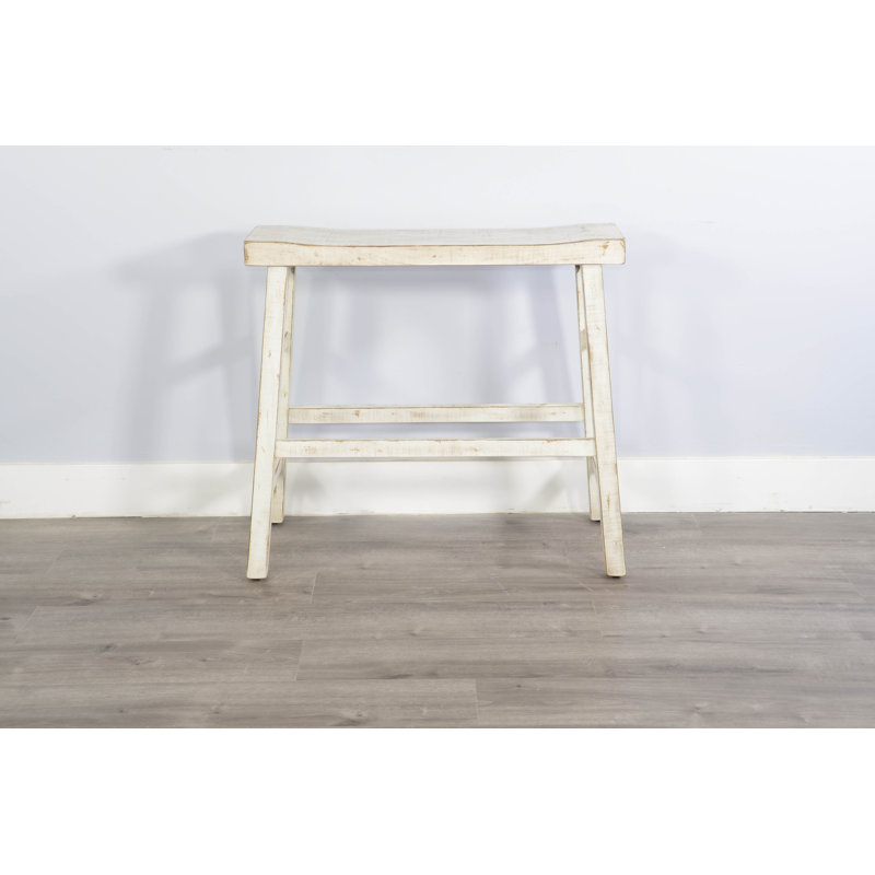 Ashat Solid Wood Bench, White Sand, 30" H x 33" W x 15.5" D