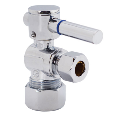 1/2" Lever Handle Angle Stop Toilet Kit with Steel Supply Line, Wax Ring and Flange