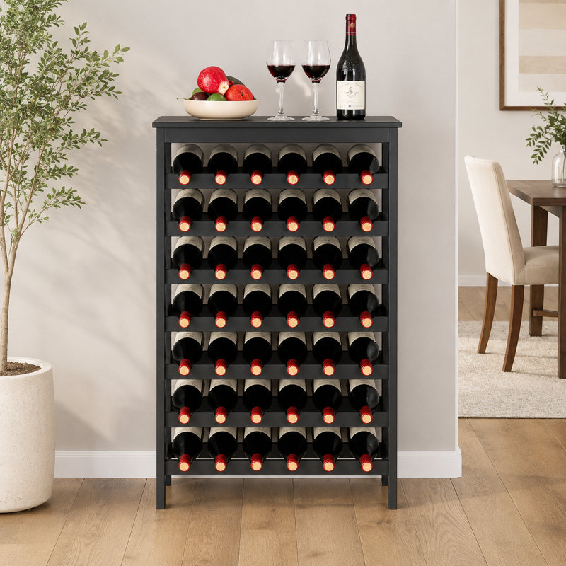 Présentoir à vin rouge modulaire en bois de bambou à sept niveaux pouvant contenir 42 bouteilles avec plateau de table séparé