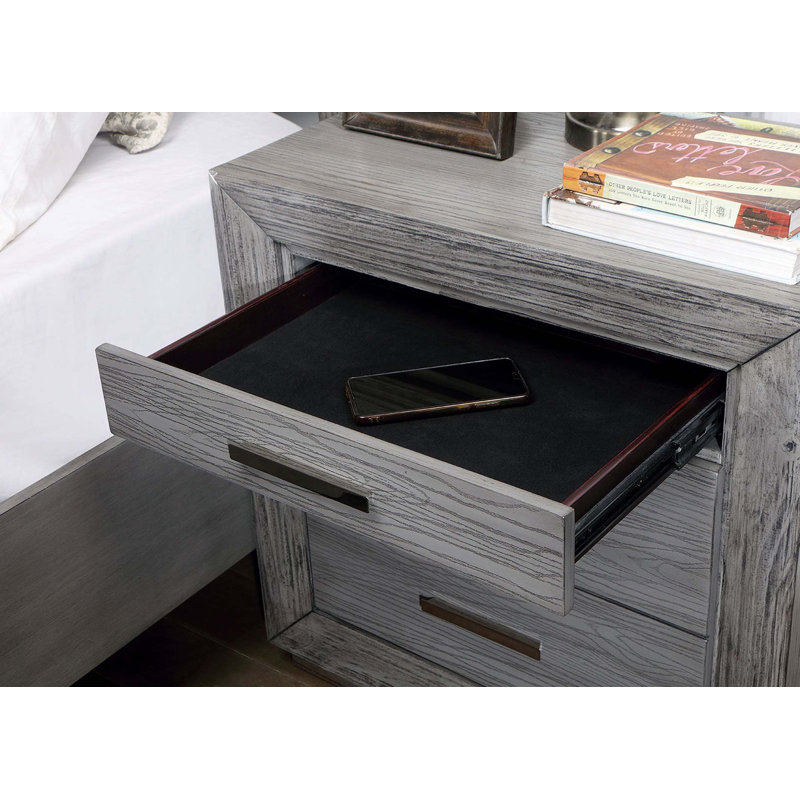 Nightstand W/ USB, Gray