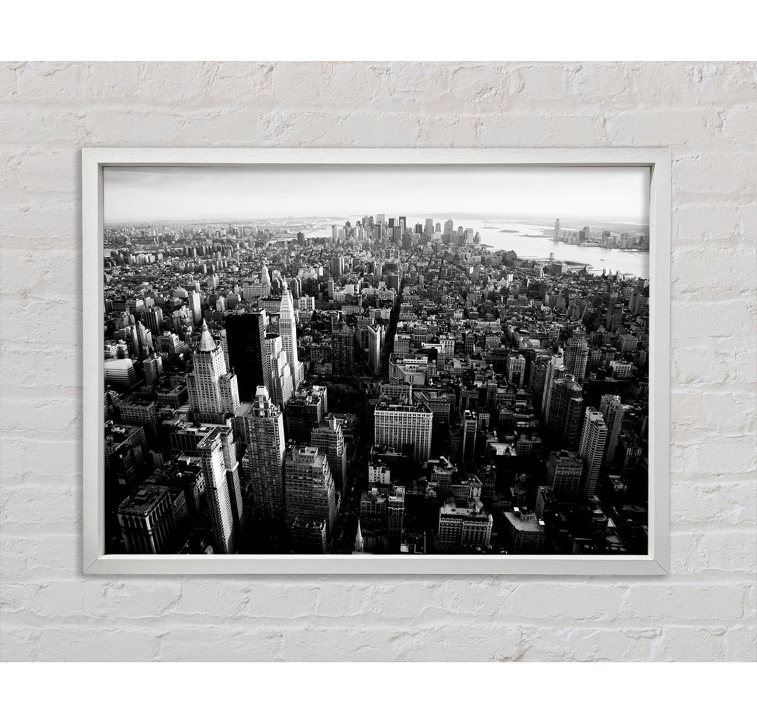 Ariel View Of Chicago B N W - Single Picture Frame Kunstdrucke auf Leinwand