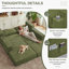 Canapé-lit de futon convertible en velours côtelé de 74,8 po 5-1 en 1 grand format avec futon avec porte-gobelets et poches latérales - aucun assemblage requis-328012265