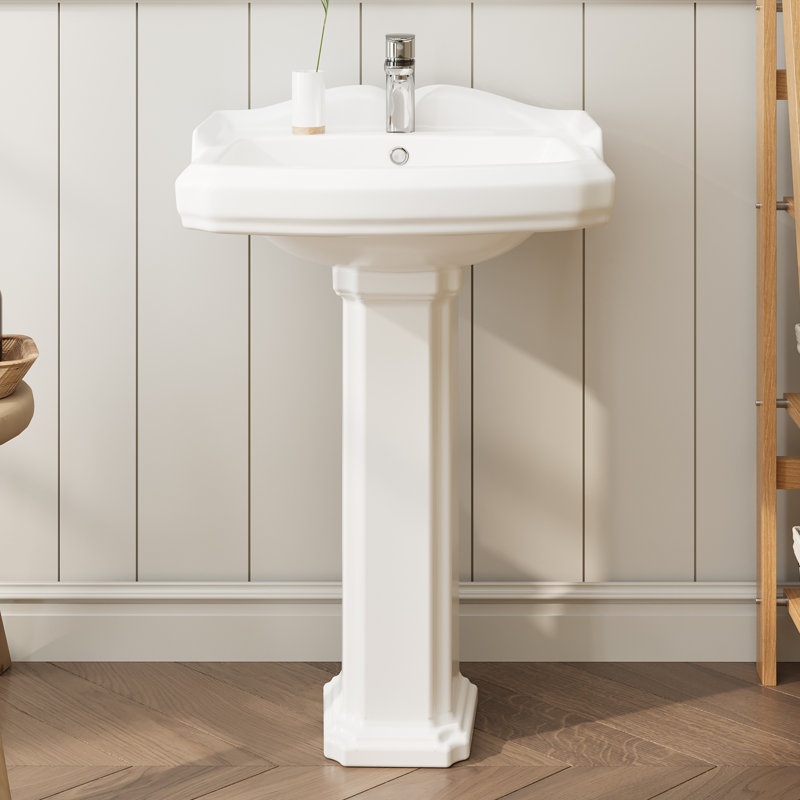 Lavabo de salle de bain GarveeHome Classic Square - Céramique blanche