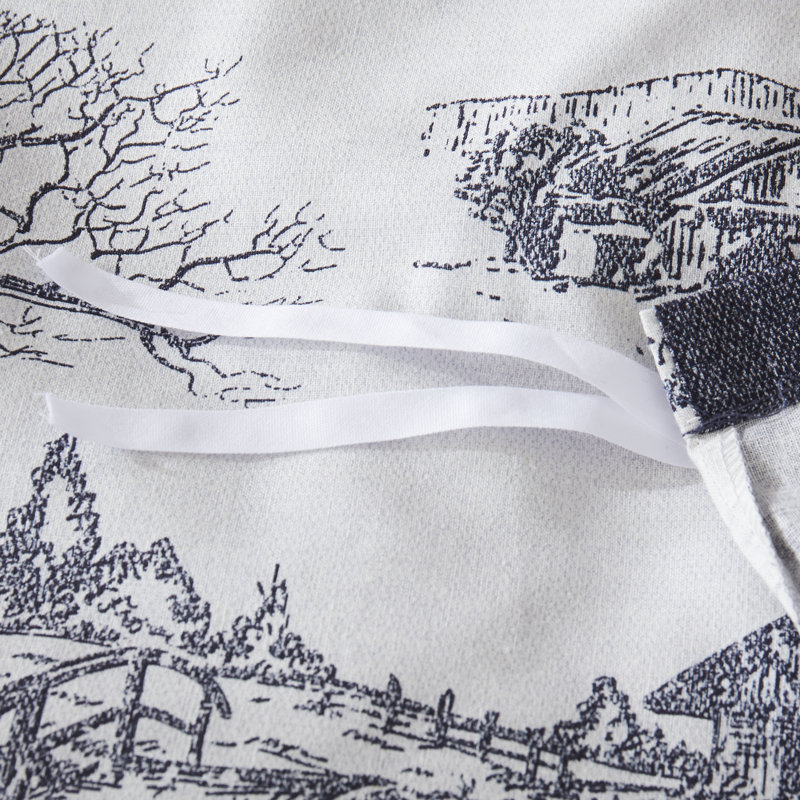 Literie en lin à motif imprimé vintage, Très grand lit, Indigo