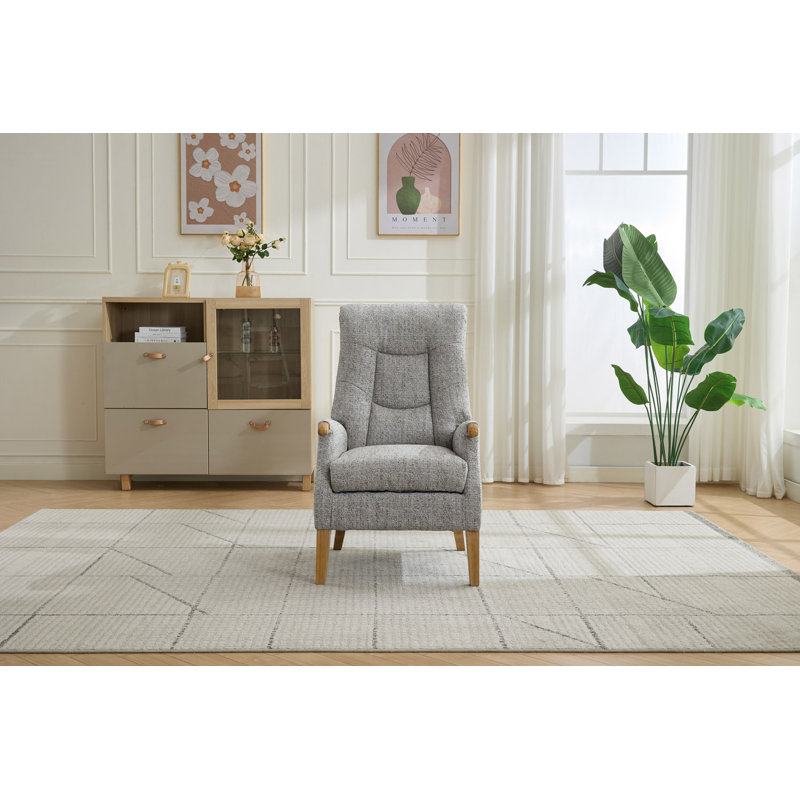 Thistle Woven Fabric Upholstered Armchair , Stone