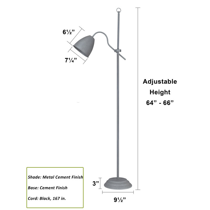 Verena 66'' Cement Task Floor Lamp