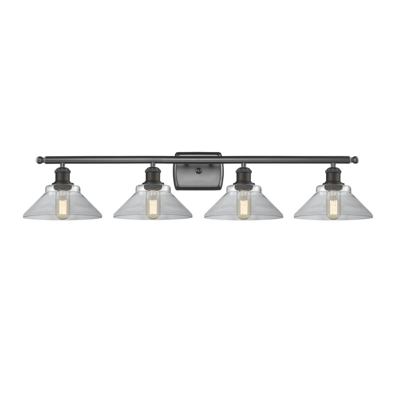 Éclairage pour salle de bain à 4 lumières à intensité variable Newton St Loe, Transparent, Ampoule DEL 6 watts Vinage