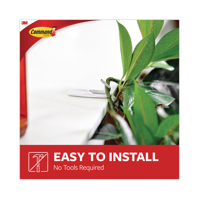 White Medium Self-Adhesive Metal and Plastic Hooks