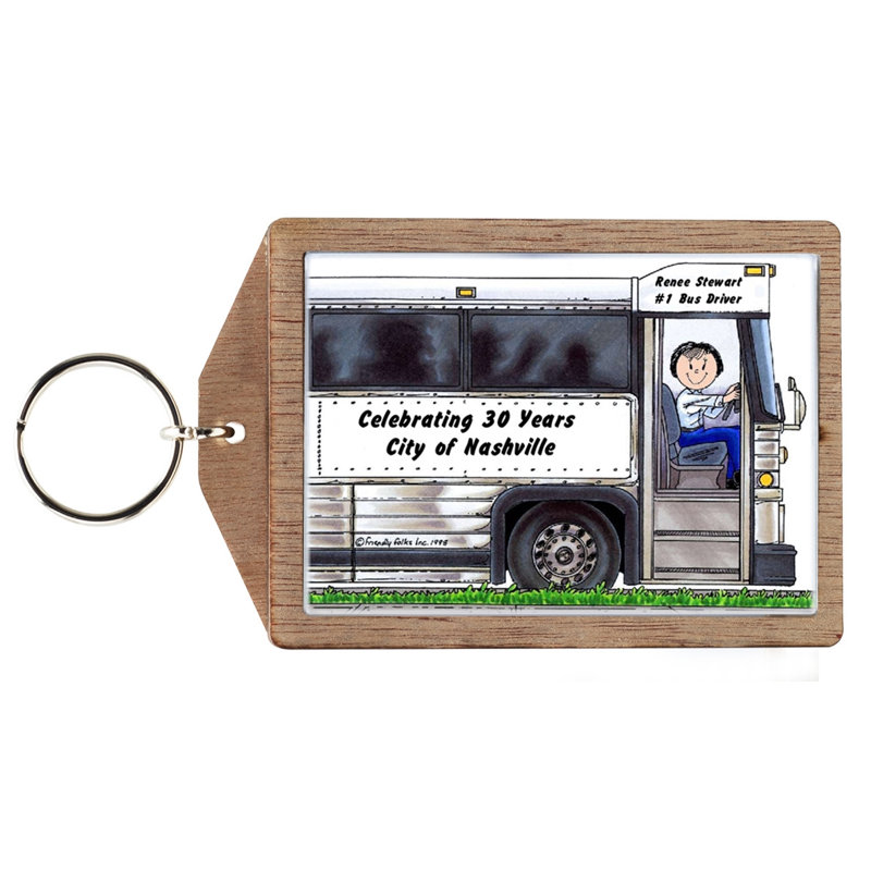 Chauffeur de bus personnalisé - porte-clés féminin