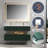  48" Modern Floating Double Solid Wood Bathroom Vanity with Engineered Stone Top and Light-1424900777