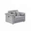 Corduroy Accent Armchair with Storage Stool-376123022