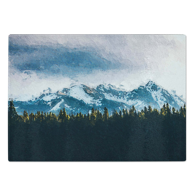 Glass Mountains Behind The Forest Chopping Board, 28.5 cm W x 20 cm L