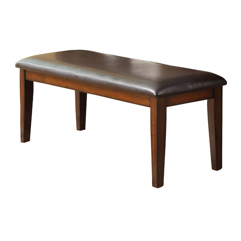 Faux Leather Upholstered Bench, Brown