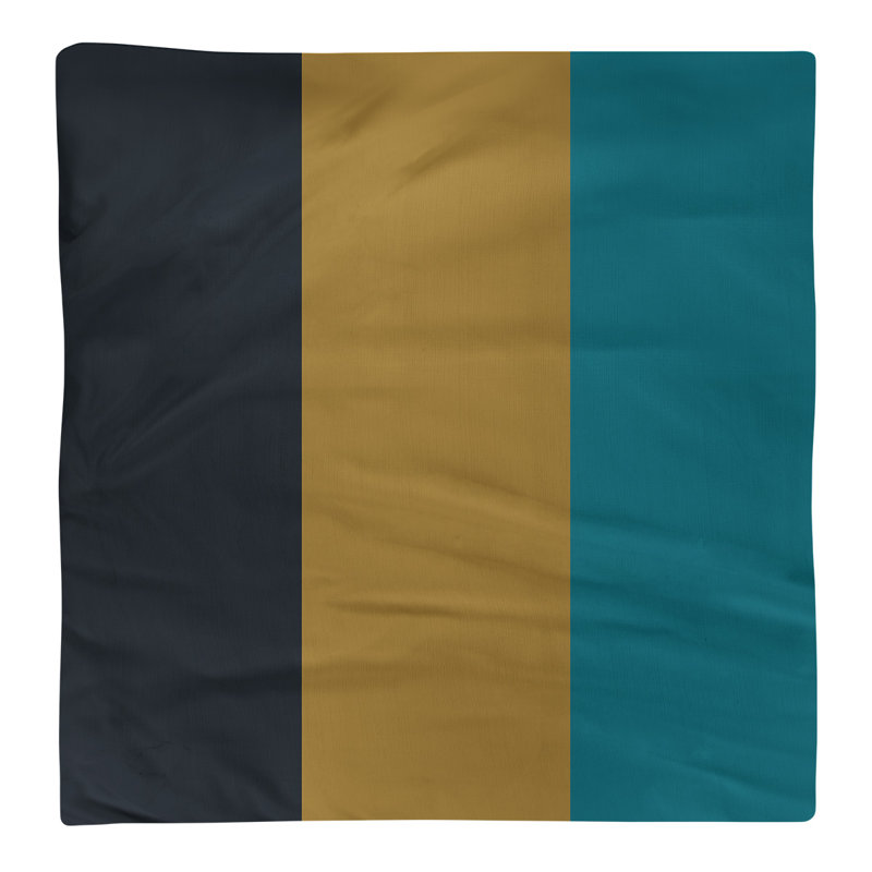 Cotton Striped Square Napkin, Black/Gold/Teal