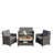 4-Piece All Weather Wicker Outdoor Patio Conversation Set With Gray Cushions And Accacia Wood Table