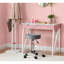 Tabouret de bureau confortable à hauteur réglable, siège de 13,75 po de diamètre, cinq roulettes à 360 degrés, conception à boutons, roulette de meuble-lavabo réglable grise pour le massage