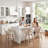 Lovetro Swivel Full Back Linen Upholstered 26.8"H Counter Stool with Solid Wood Frame and Arms-164351598
