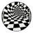Machine Washable Paulett Art Deco Checkered Rug in Green – Black Binding-1640634692