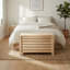Wide Slatted Storage Crate Box with Lid, Home Storage, Natural Pine