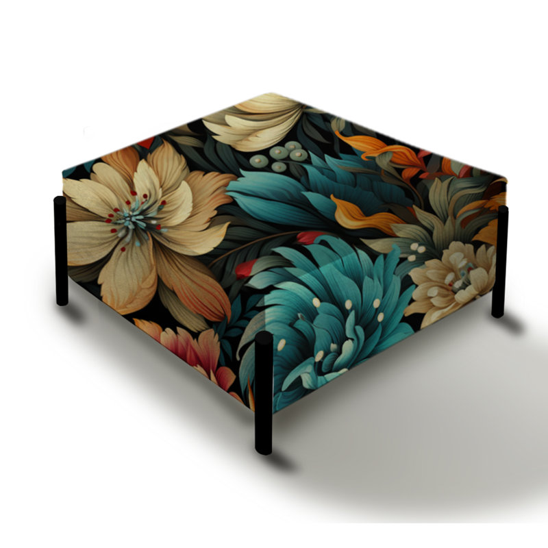 Fleurs et fleurs Boho Dreams - Grand repose-pieds carré tropical