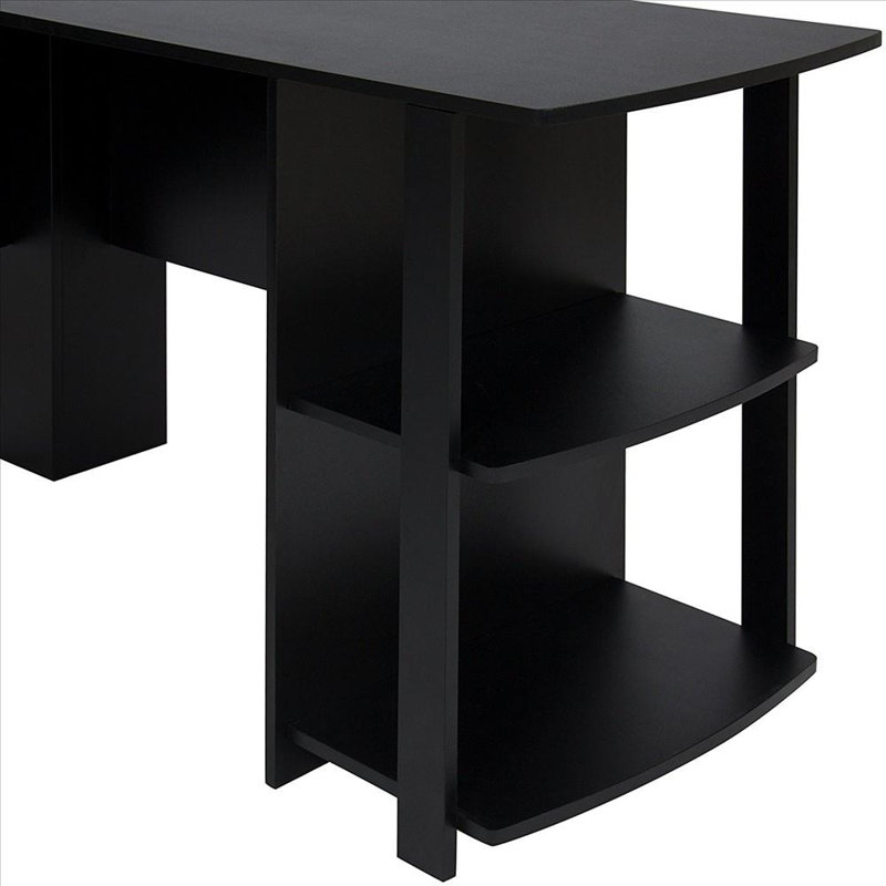 Ridgemoor L-Shaped Computer Desk, Black
