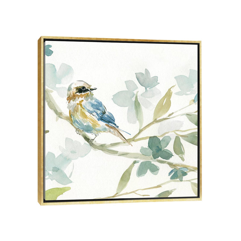 «Spring Melody I» par Carol Robinson - reproduction imprimée, Pas de tapis, H 18 po x l 18 po x 1,5 po, Toile encadrée d'or