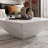 Dainera Modern Drum Coffee Table, Trapezoid Faux Marble Coffee Table, Fully-Assembled-2051087291-2051087288