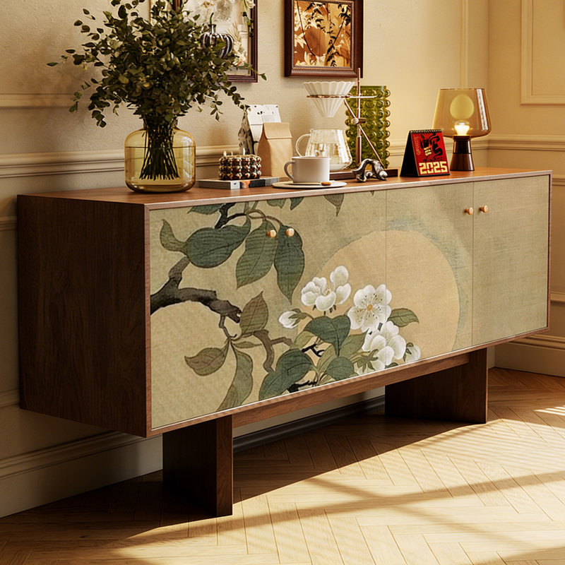 Buffet rétro de style chinois minimaliste, Noyer