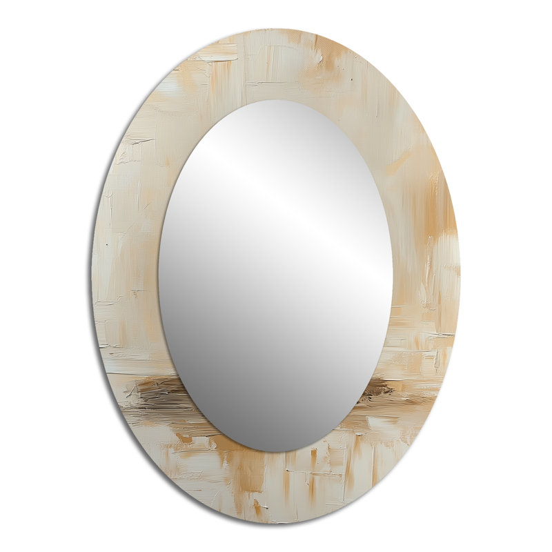 Volleyball Vibes - Sports Oval Decorative Mirror On Metal, 40" x 30"