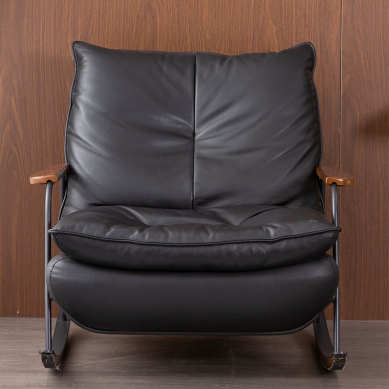 Chaise berçante élégante et décontractée, Noir