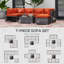 Wicker 7 - Person Garden Lounge Set with Cushions