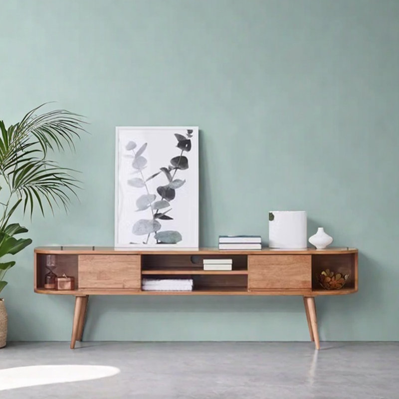 Meuble télé simple et rétro, Burlywood, 70.86"