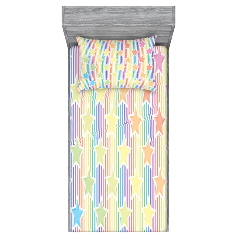 Star Microfiber Sheet Set, Twin XL Sheet Set + Fitted Sheet + 1 Pillowcase