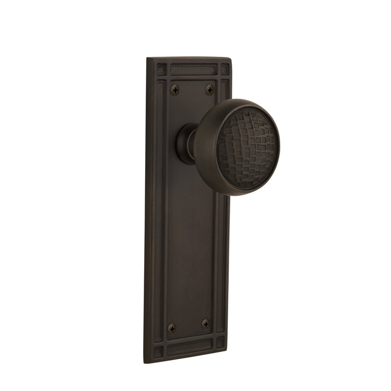 Mission Plate with Craftsman Door Knob, Oil-Rubbed Bronze, 2-3/4”