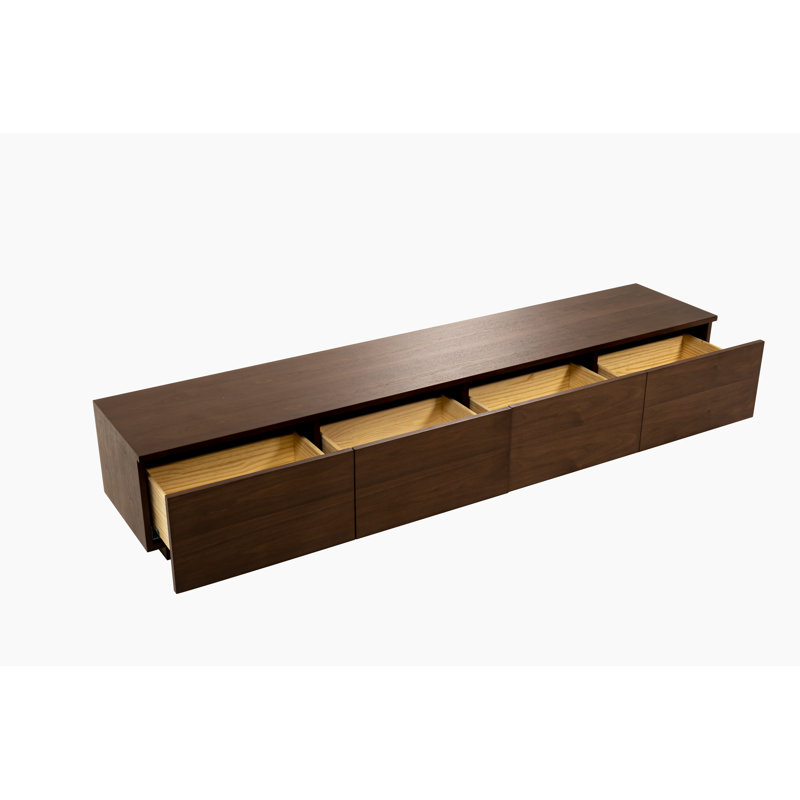 Comerico Modern Wood TV Stands, Minimalist Long Media Console with 4 Drawers