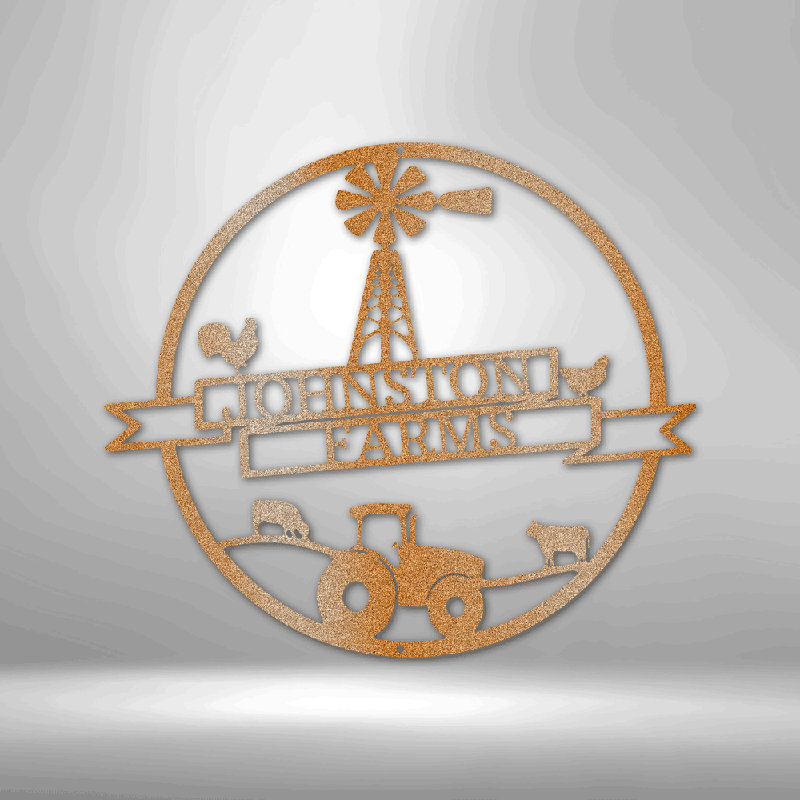 Bannière personnalisable Farm Steel, H 34,25 po x l 35,5 po x P 0,5 po, Cuivre, Yes