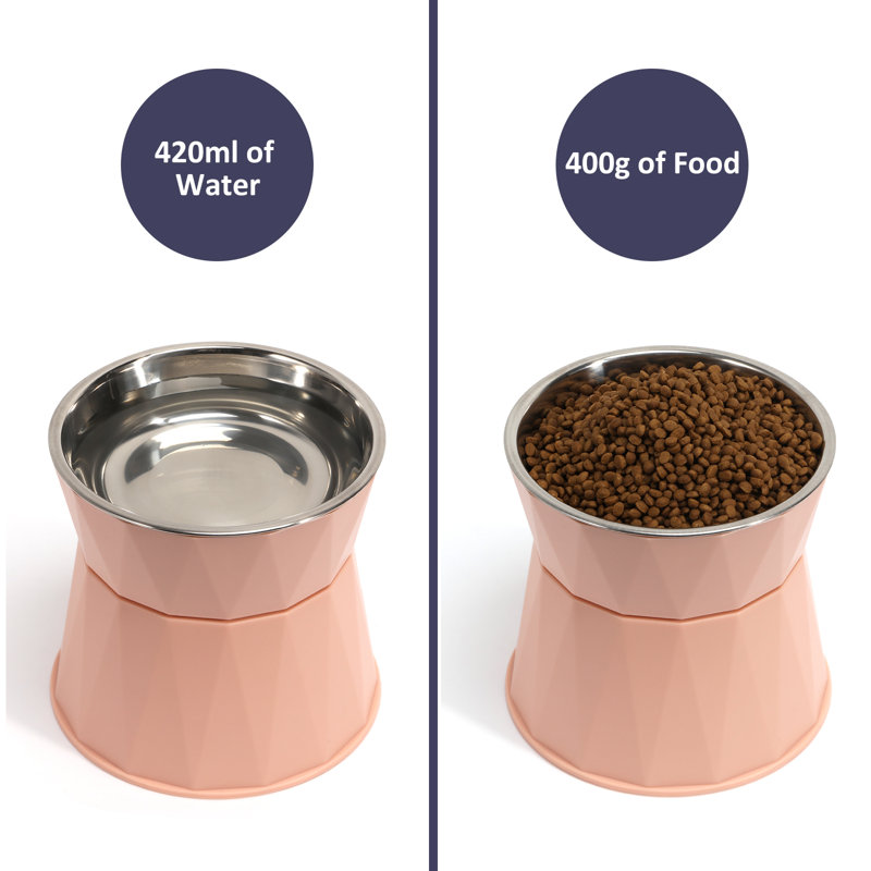 Elevated Pet Bowl - Pink