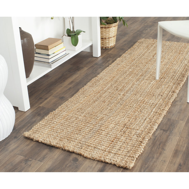 Calidia Natural Fiber Hand Woven Jute Solid Color Rug, Runner 2'3" x 9'