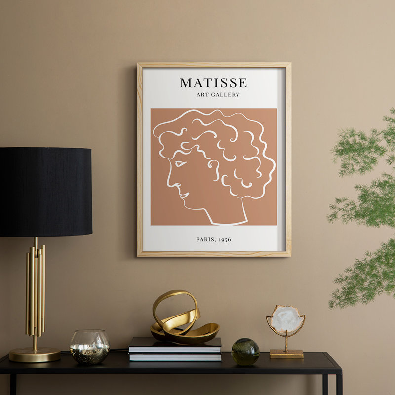 Matisse Cxxviii, reproduction d'art encadrée - bois massif, H 30 po x l 24 po