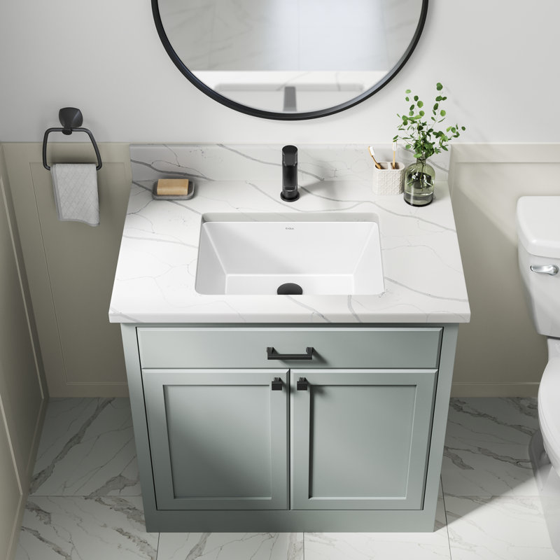 Kraus Elavo 20.25" White Ceramic Undermount Bathroom Sink