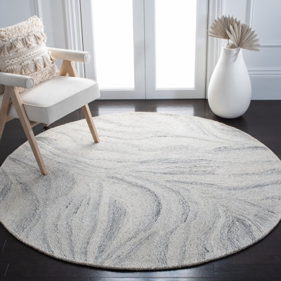Radabaugh Abstract Handmade Tufted Wool Ivory/Gray Area Rug